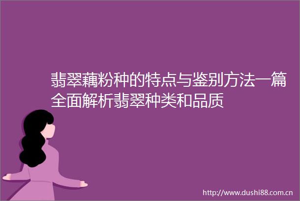 翡翠藕粉种的特点与鉴别方法一篇全面解析翡翠种类和品质