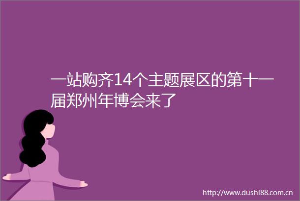 一站购齐14个主题展区的第十一届郑州年博会来了