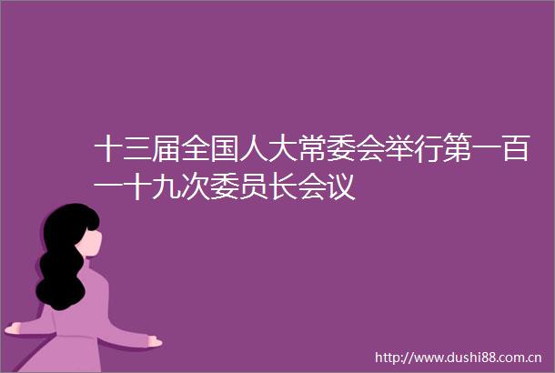 十三届全国人大常委会举行第一百一十九次委员长会议