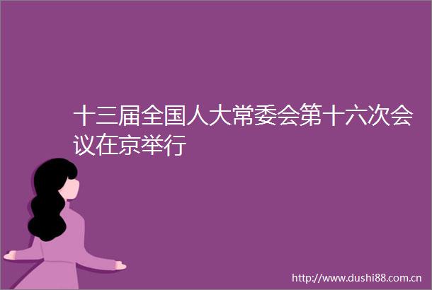 十三届全国人大常委会第十六次会议在京举行