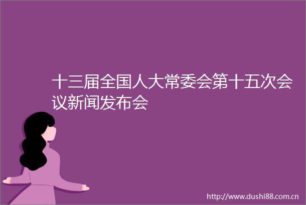 十三届全国人大常委会第十五次会议新闻发布会