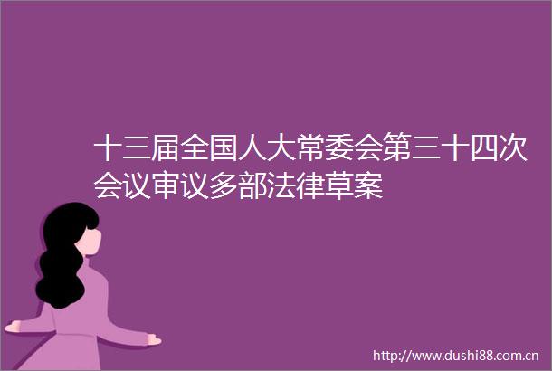 十三届全国人大常委会第三十四次会议审议多部草案