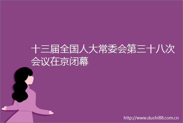 十三届全国人大常委会第三十八次会议在京闭幕