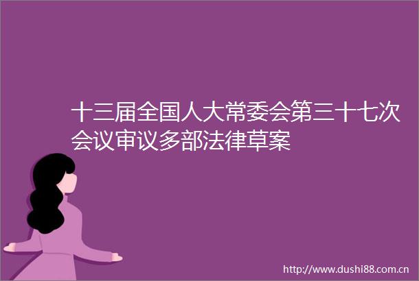 十三届全国人大常委会第三十七次会议审议多部草案