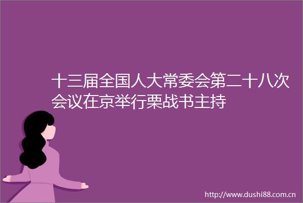 十三届全国人大常委会第二十八次会议在京举行栗战书主持