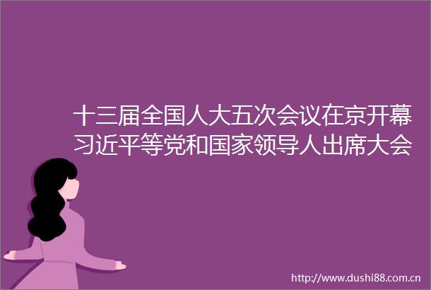 十三届全国人大五次会议在京开幕等党和人出席大会