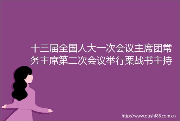 十三届全国人大一次会议团常务第二次会议举行栗战书主持