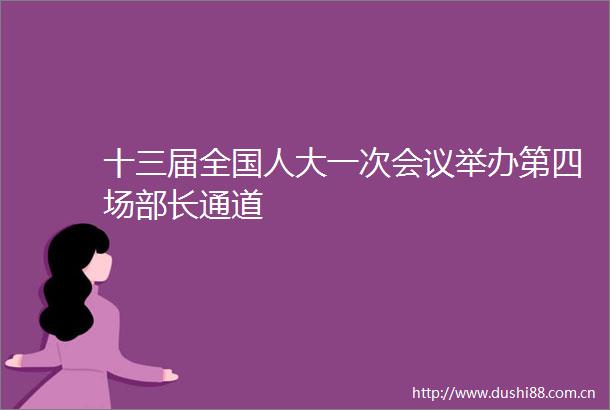 十三届全国人大一次会议举办第四场部长通道