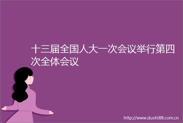 十三届全国人大一次会议举行第四次全体会议