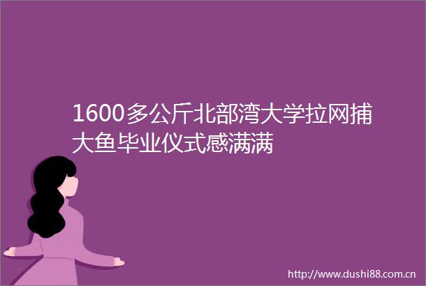1600多公斤北部湾大学拉网捕大鱼毕业仪式感满满