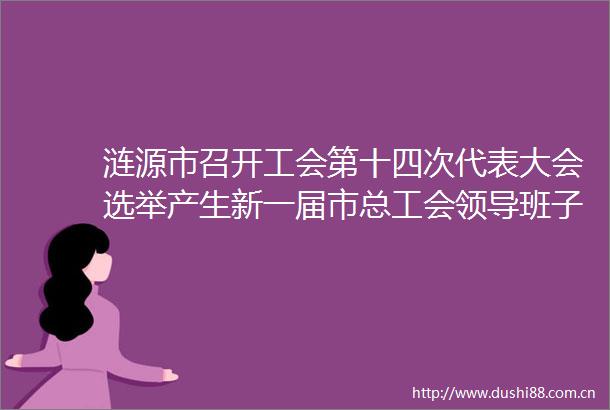 涟源市召开工会第十四次代表大会选举产生新一届市总工会班子涟源市
