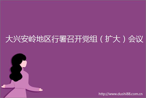 大兴安岭地区行署召开党组（扩大）会议
