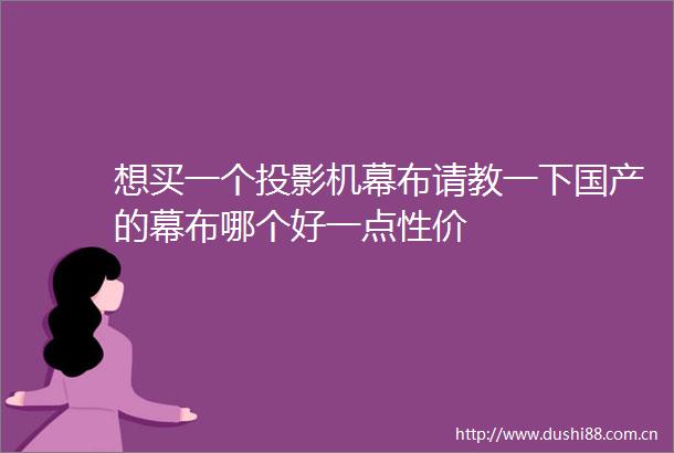 想买一个投影机幕布请教一下国产的幕布哪个好一点性价