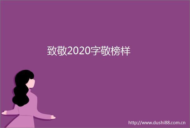 致敬2020字敬榜样
