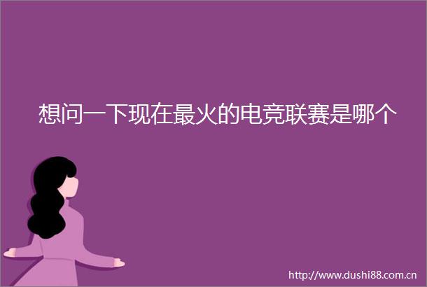 想问一下现在最火的电竞联赛是哪个