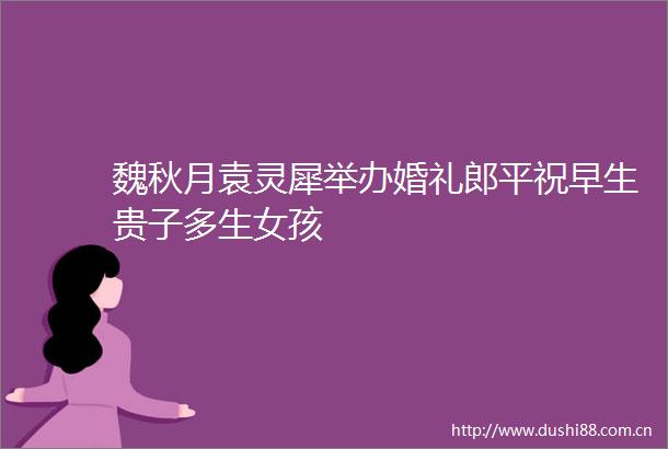 魏秋月袁灵犀举办婚礼郎平祝早生贵子多生女孩