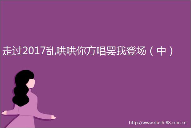 走过2017乱哄哄你方唱罢我登场（中）