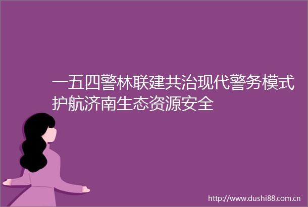一五四警林联建共治现代警务模式护航济南生态资源安全