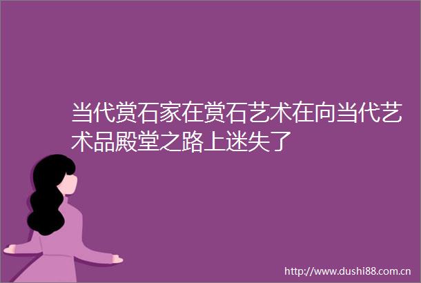 当代赏石家在赏石艺术在向当代艺术品殿堂之路上迷失了
