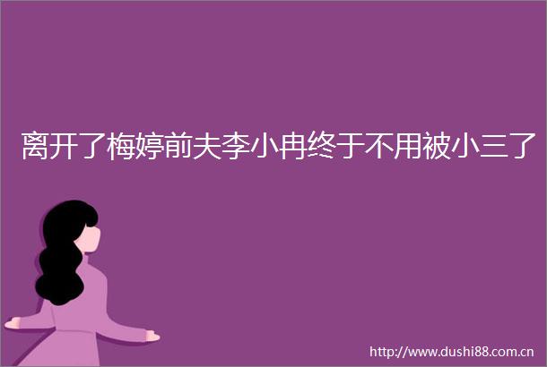 离开了梅婷前夫李小冉终于不用被了