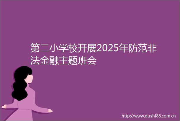 第二小学校开展2025年防范金融主题班会