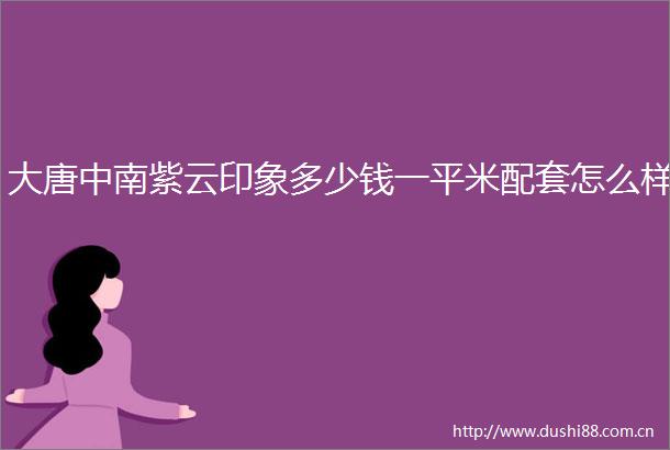 大唐中南紫云印象多少钱一平米配套怎么样