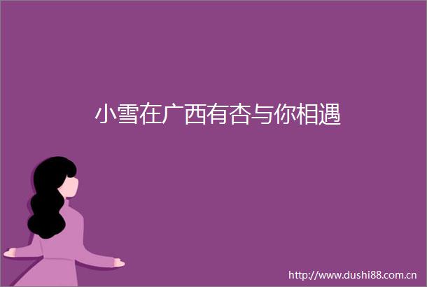 小雪在广西有杏与你相遇