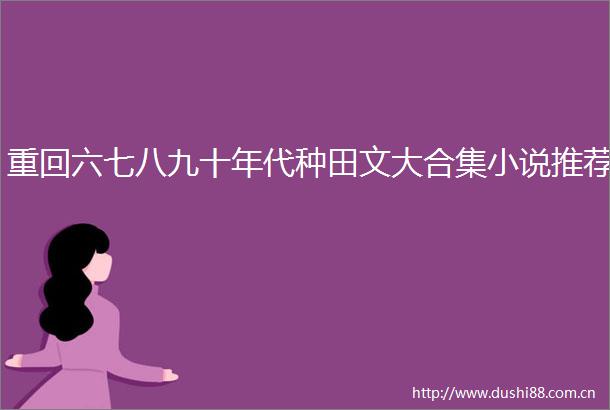 重回六七八九十年代种田文大合集小说推荐