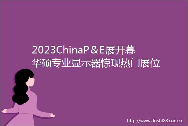 2023ChinaP＆E展开幕华硕专业显示器惊现热门展位