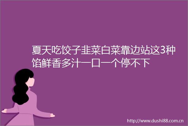 夏天吃饺子韭菜白菜靠边站这3种馅鲜香多汁一口一个停不下
