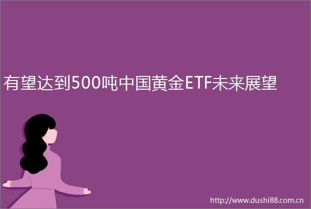 有望达到500吨黄金ETF未来展望