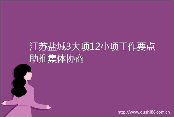 江苏盐城3大项12小项工作要点助推集体协商