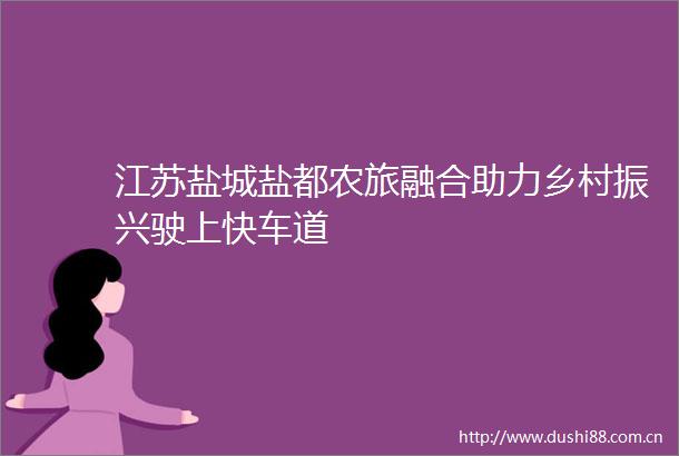 江苏盐城盐都农旅融合助力乡村振兴驶上快车道
