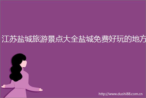 江苏盐城旅游景点大全盐城免费好玩的地方