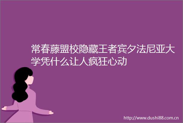 常春藤盟校隐藏王者宾夕法尼亚大学凭什么让人疯狂心动