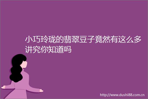 小巧玲珑的翡翠豆子竟然有这么多讲究你知道吗
