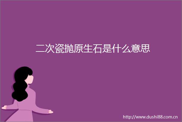 二次瓷抛原生石是什么意思