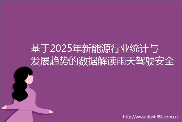 基于2025年新能源行业统计与发展趋势的数据解读雨天驾驶安全认知与技术保障