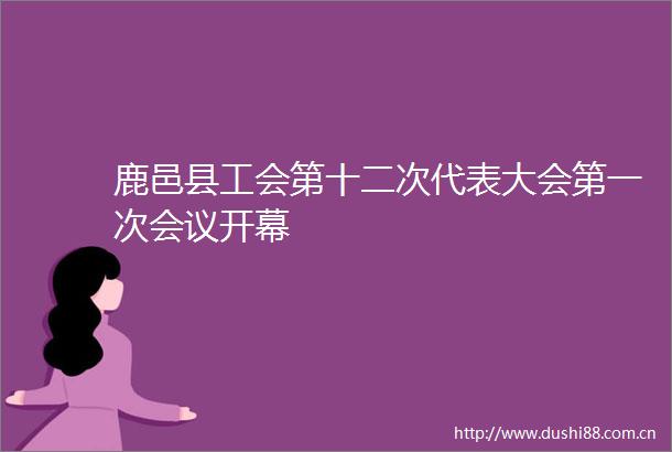 鹿邑县工会第十二次代表大会第一次会议开幕
