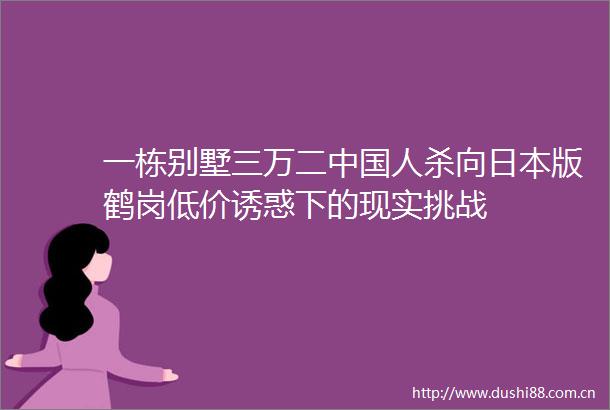 一栋别墅三万二人杀向版鹤岗低价诱惑下的现实挑战