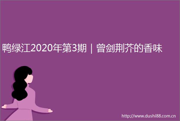 鸭绿江2020年第3期｜曾剑荆芥的香味
