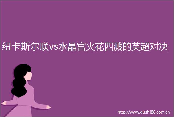 纽卡斯尔联vs水晶宫火花四溅的英超对决
