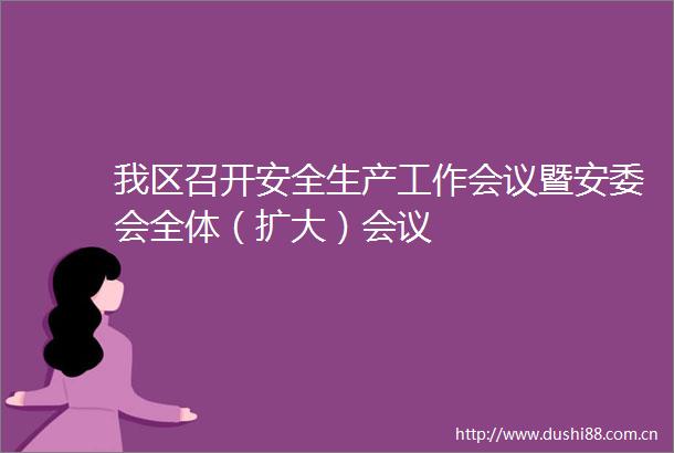 我区召开安全生产工作会议暨安委会全体（扩大）会议