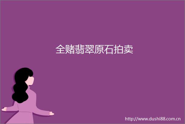 全赌翡翠原石拍卖