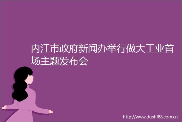 内江市新闻办举行做大工业首场主题发布会