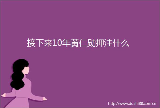 接下来10年黄仁勋押注什么
