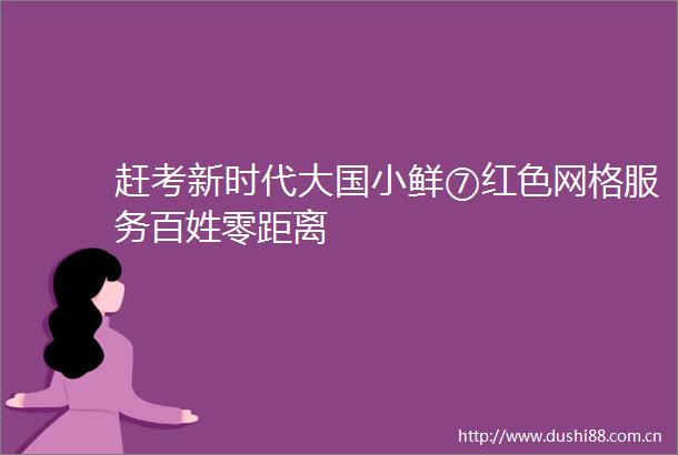 赶考新时代大国小鲜⑦红色网格服务百姓零距离