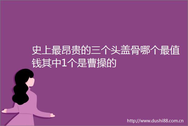 史上最昂贵的三个头盖骨哪个最值钱其中1个是曹操的