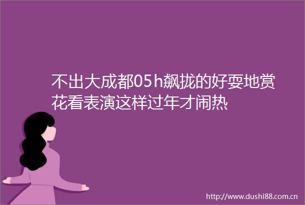 不出大成都05h飙拢的好耍地赏花看表演这样过年才闹热