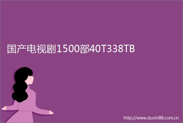 国产电视剧1500部40T338TB